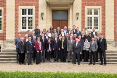 Der Kreistag des Kreises Coesfeld bei meiner Amtseinfhrung am 21.10.2015 vor dem alten Kreishaus