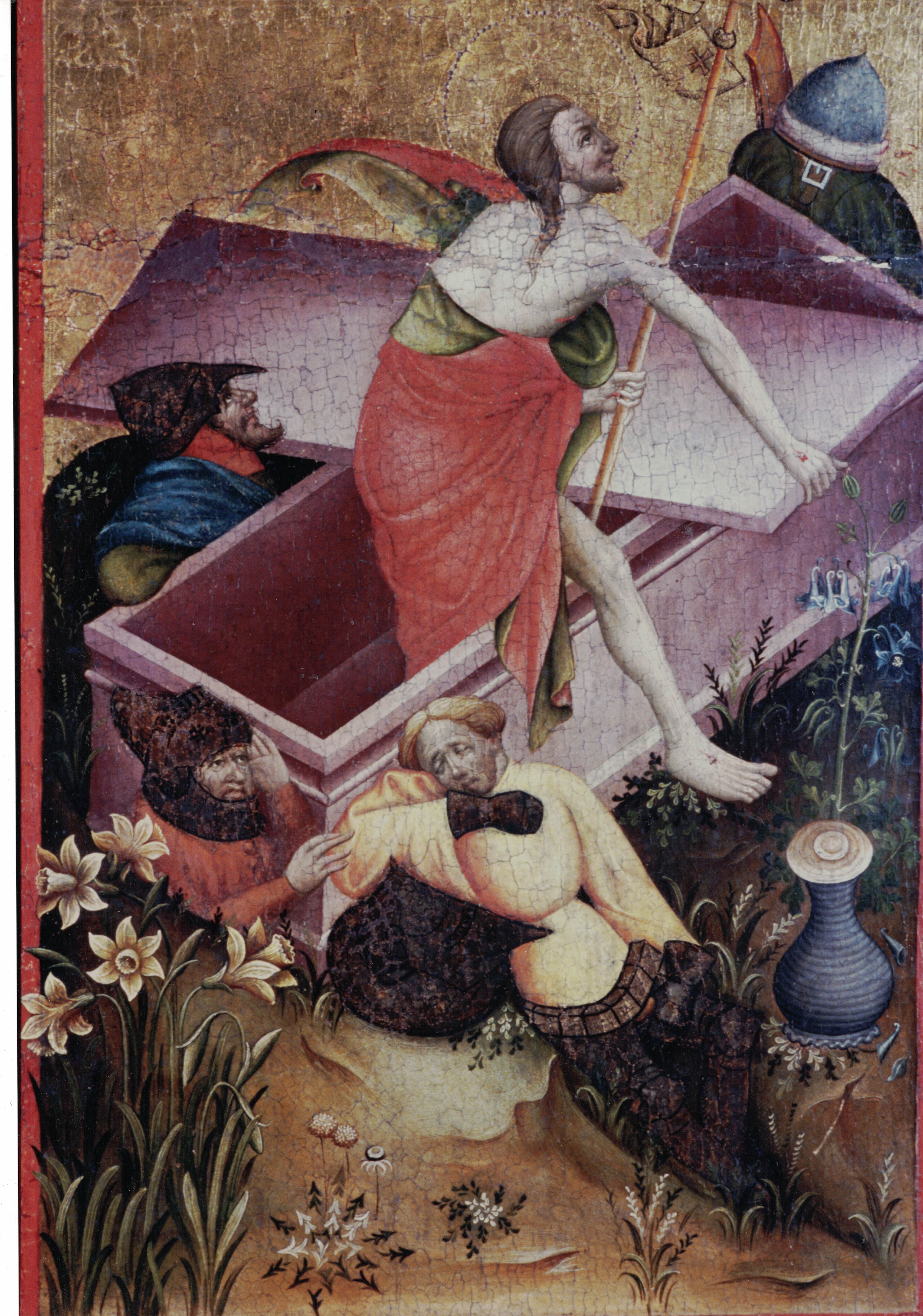Die Auferstehung Christi - ein Ausschnitt aus dem Daruper Altarbild, das vor rund 600 Jahren gemalt wurde.