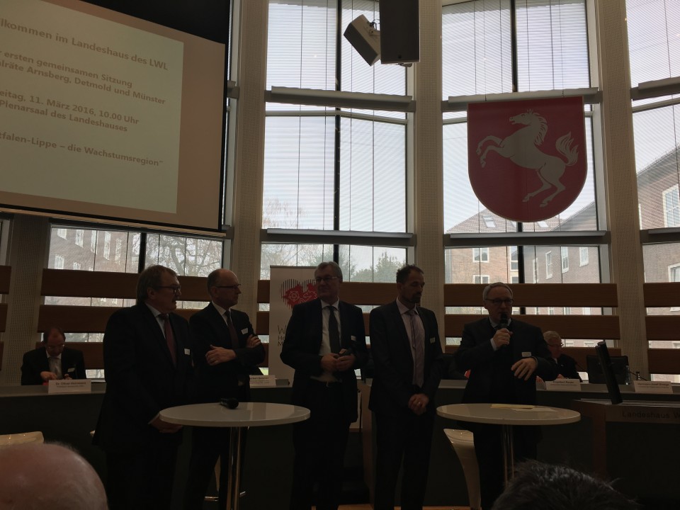 Talkrunde vor der Beschlussfassung über das gemeinsame Positionspapier zum LEP im Landeshaus in Münster